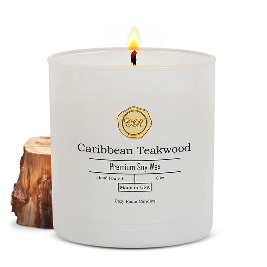 Natural Scented Hand-Poured Soy Candle Caribbean Teakwood