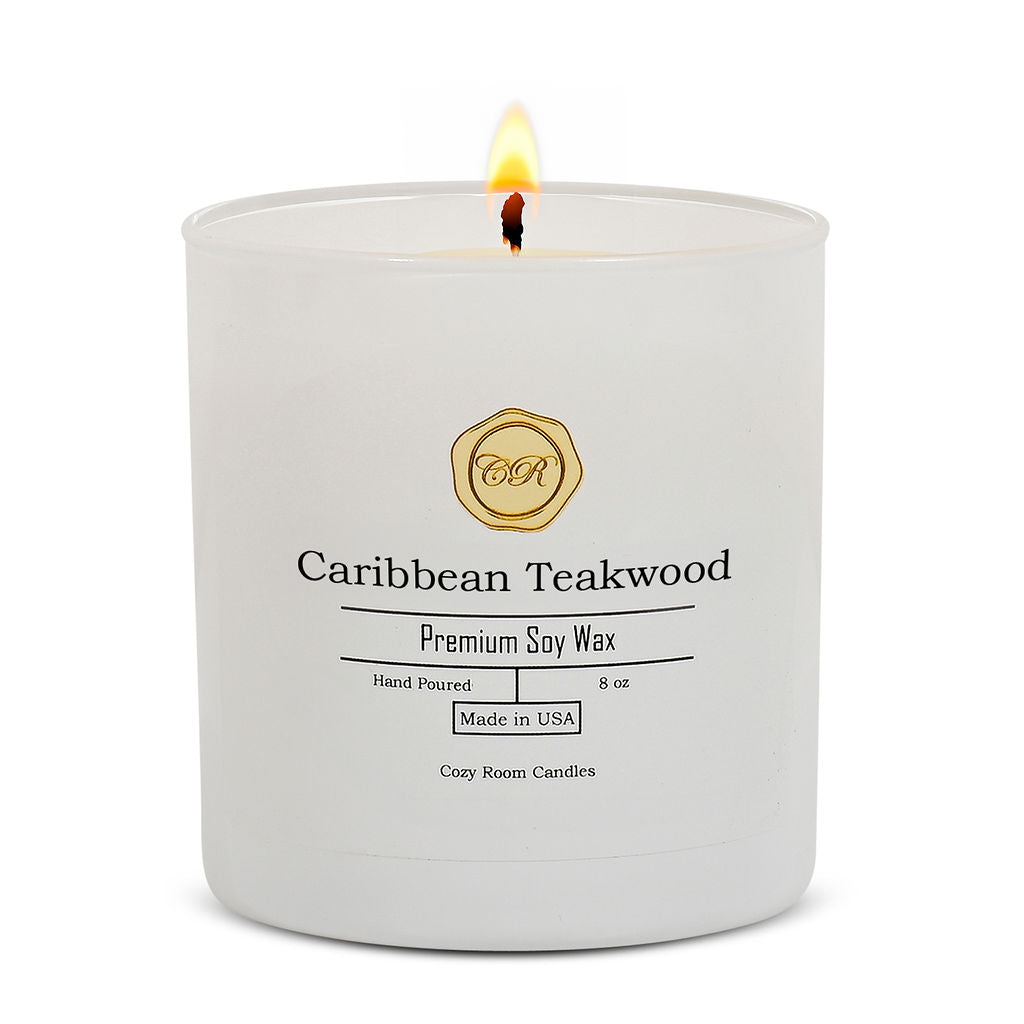 Natural Scented Hand-Poured Soy Candle Caribbean Teakwood