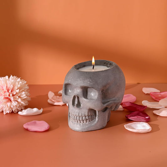 Soy Candle - Concrete Skull- Almond Macaron